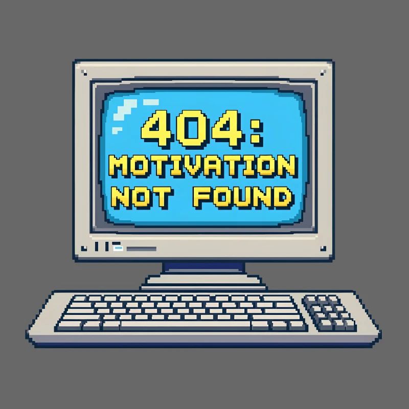 PC rétro pixel 8 bits – 404 Motivation introuvable