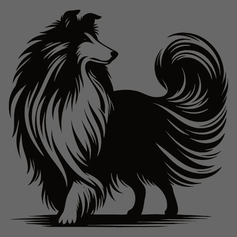 Conception de silhouette de colley cool