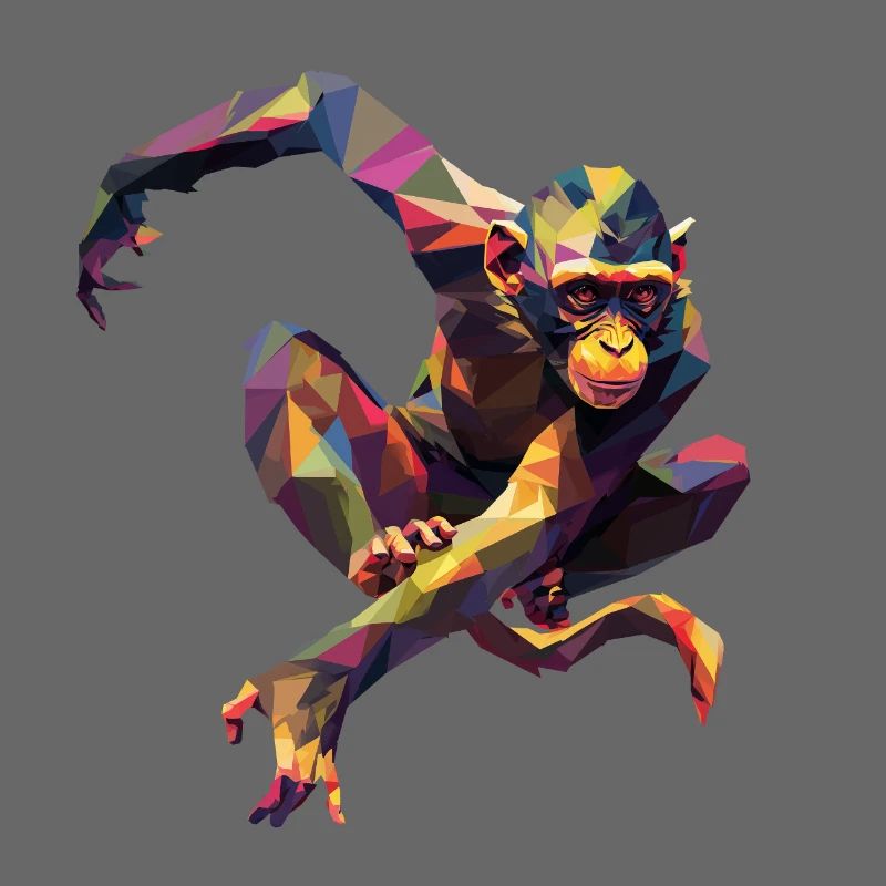Geometric Colorful Monkey
