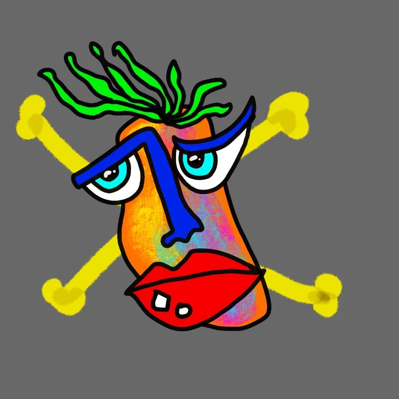 Buntes Gesicht mit Knochen-Backdrop