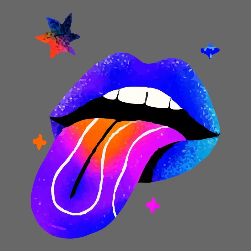 Neon Regenbogen Lippen Kunst
