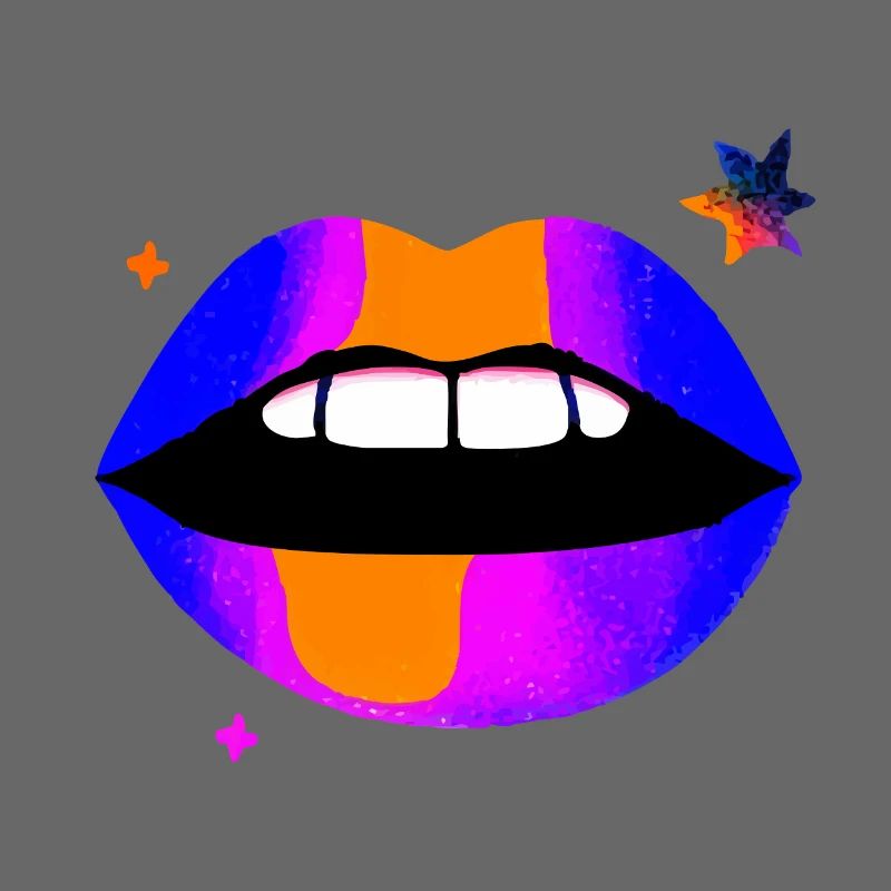 Neon Rainbow Lips