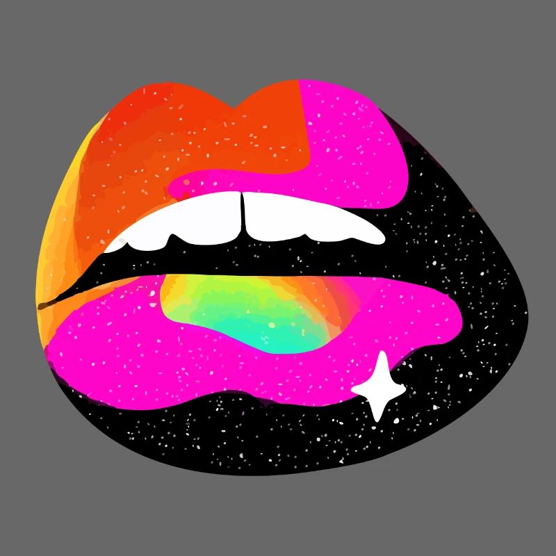 Regenbogen Lippe Pop Art