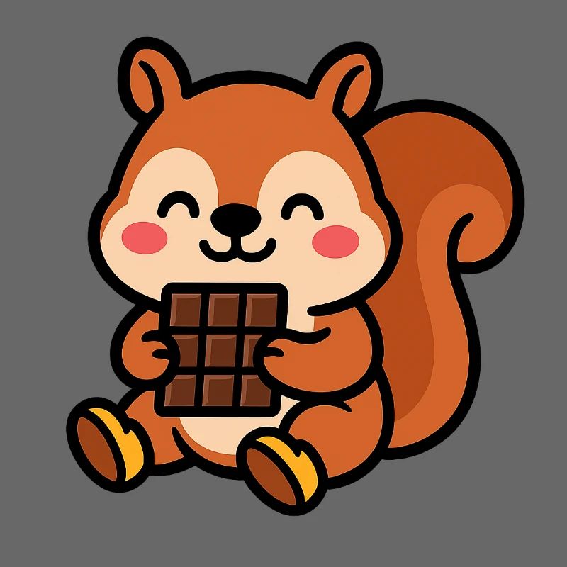 Eichhörnchen mit Schokoriegel