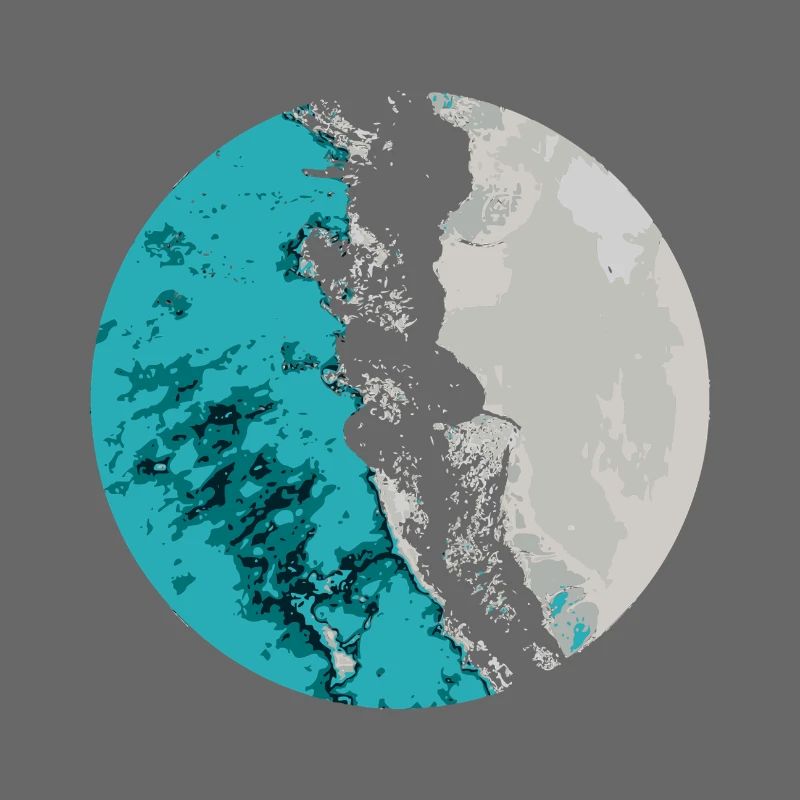 Split Earth Teal Mond