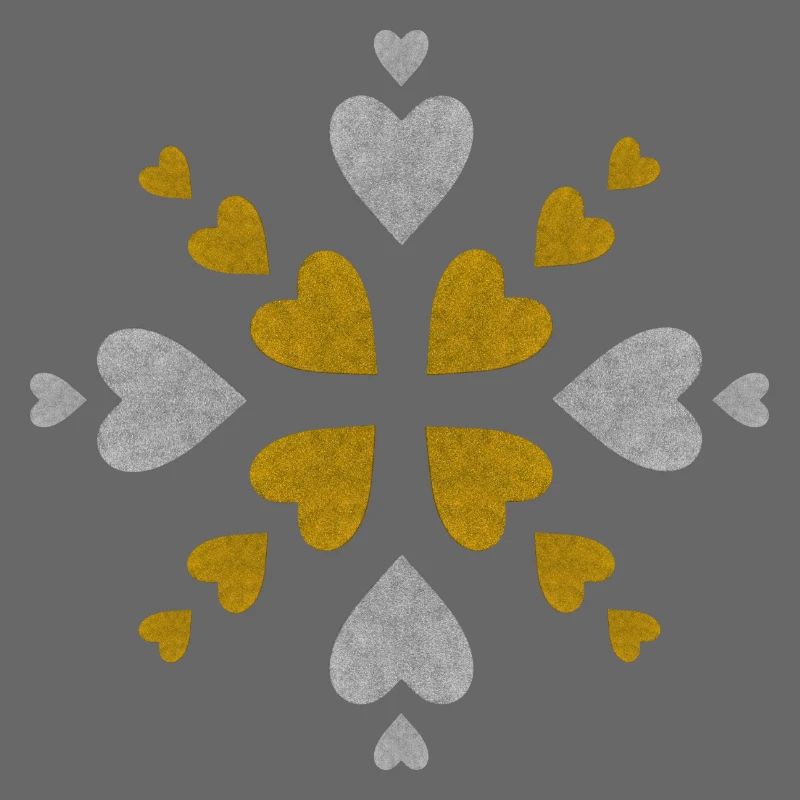 Silber Gold Herzen Mandala
