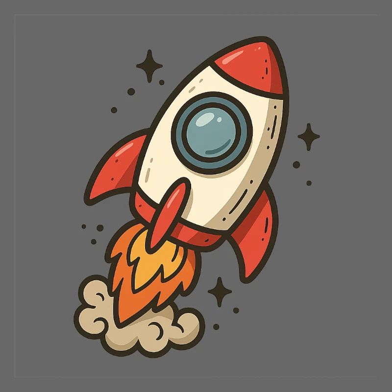 Fusée cartoon spatiale