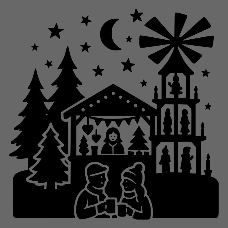 weihnachtsmarkt silhouette