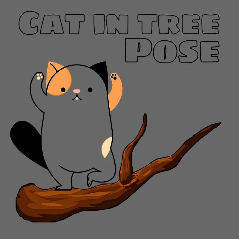 Chat dans la posture de l’arbre