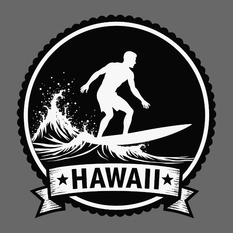 Hawaii Surf Wave Badge