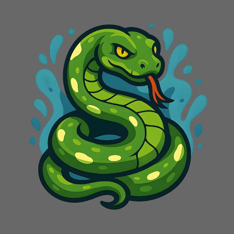 Green Tree Python Snake in Wave