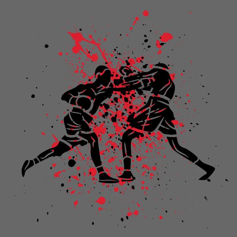 Boxe anglaise sur du rouge abstrait