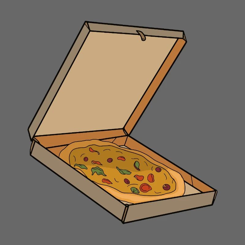 Pizzakarton-Pop-Art-Stück