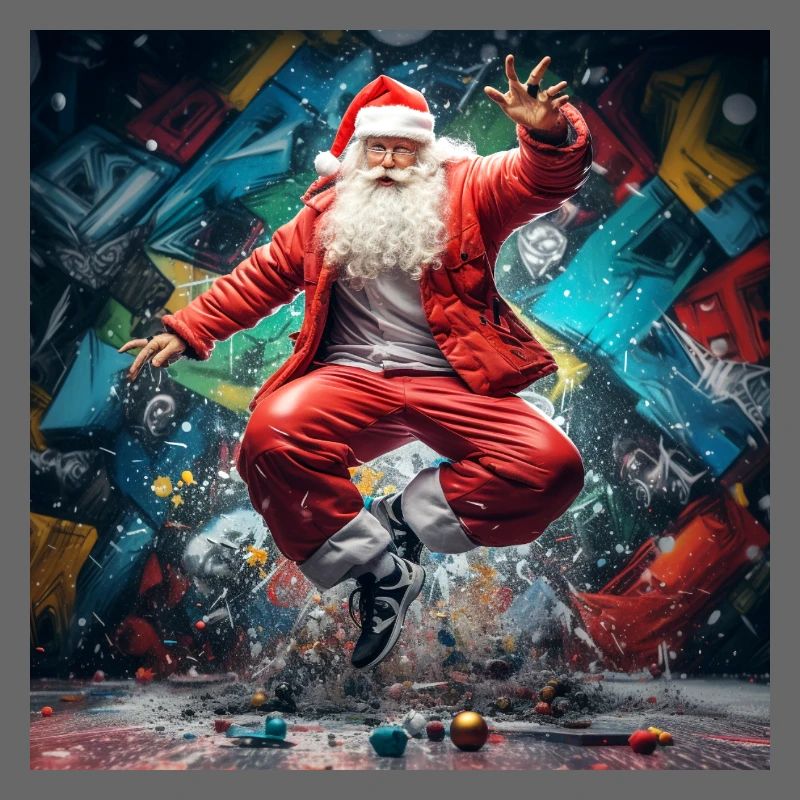 Weihnachtsmann Graffiti Sprung Breakdance