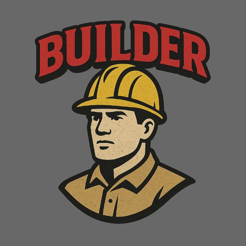 Bauarbeiter Retro-Logo mit Helm