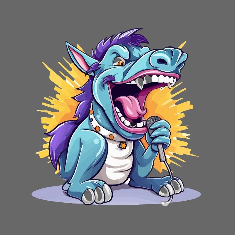 Singender Drache auf Bühne