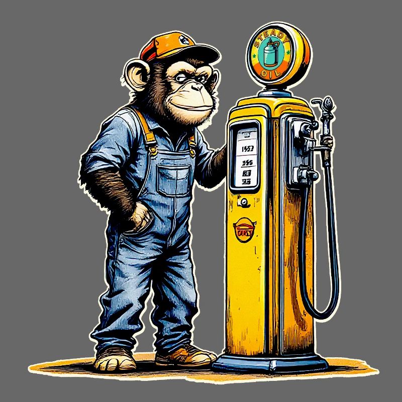 Monkey Vintage Pump-Kunst