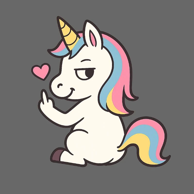 Freches Einhorn mit Herz – Süßes Unicorn Statement