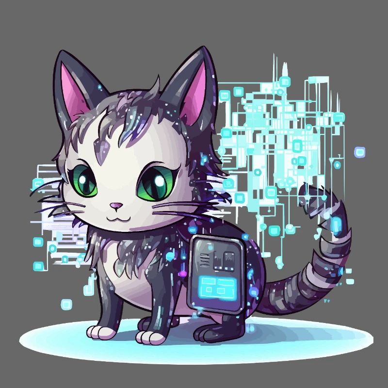 Cybercat Neon Pixel Magic