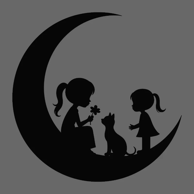 Silhouette de la Fêle Fleur sur la Lune