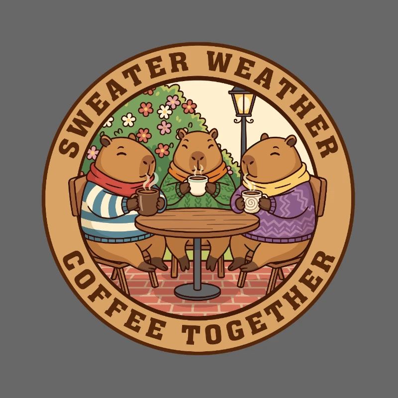 Sweat Capybara Temps Café ensemble