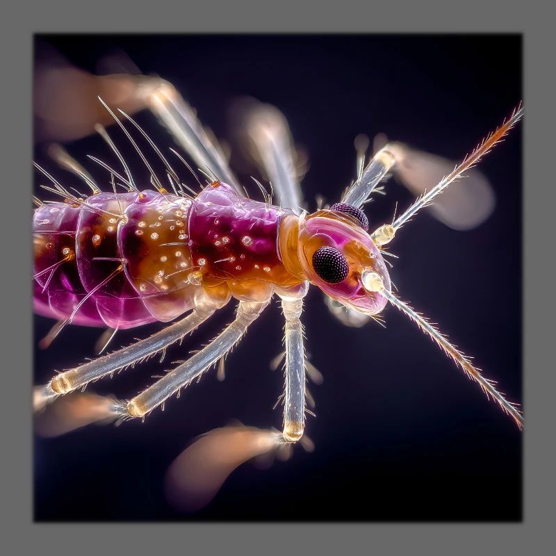 Macro des insectes néon – Conception abstraite de micro monde
