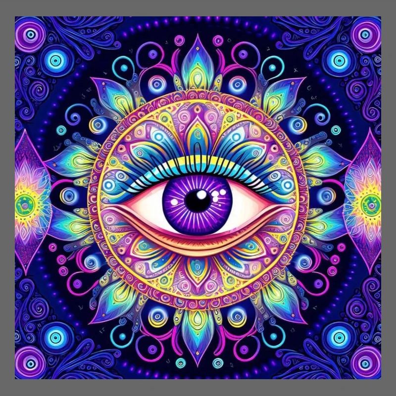 Œil dans un mandala coloré