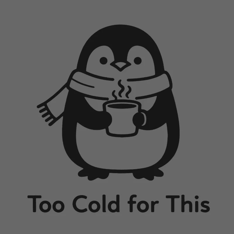 Too cold for that - penguin with hot drink