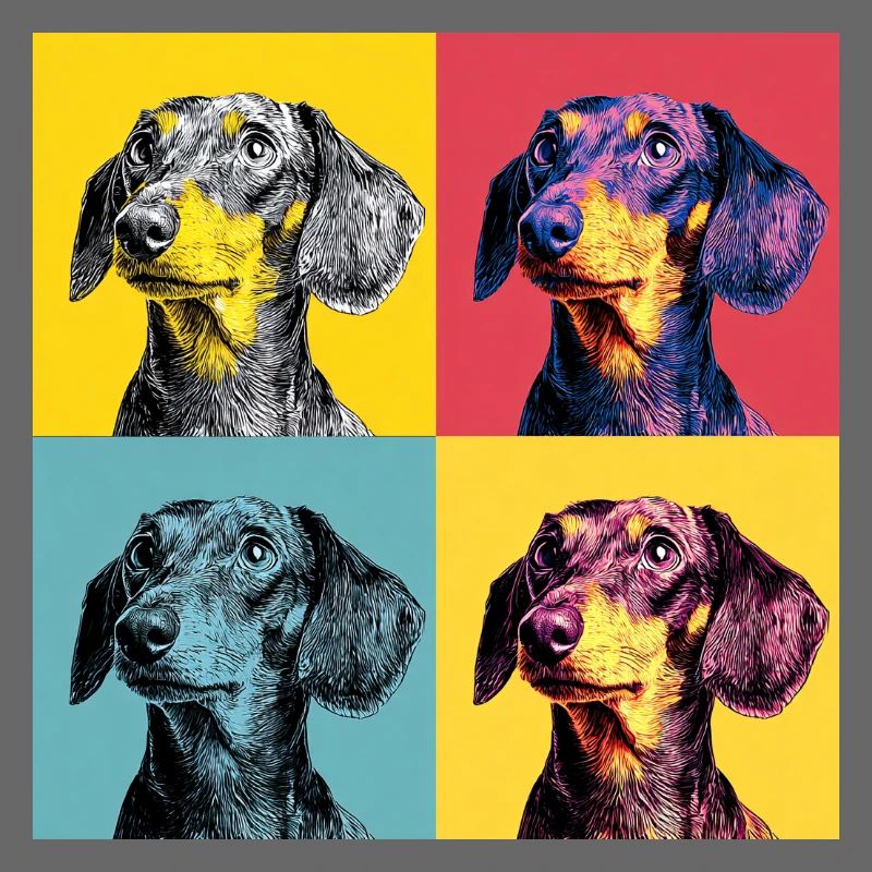Pop Art Dackel-Quad