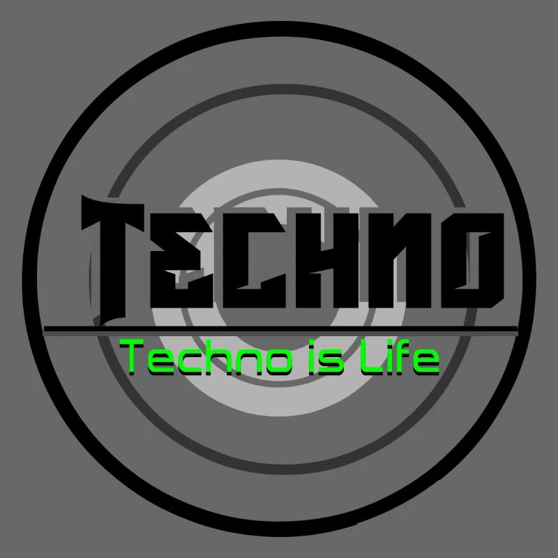Techno Is Life Neon Logo