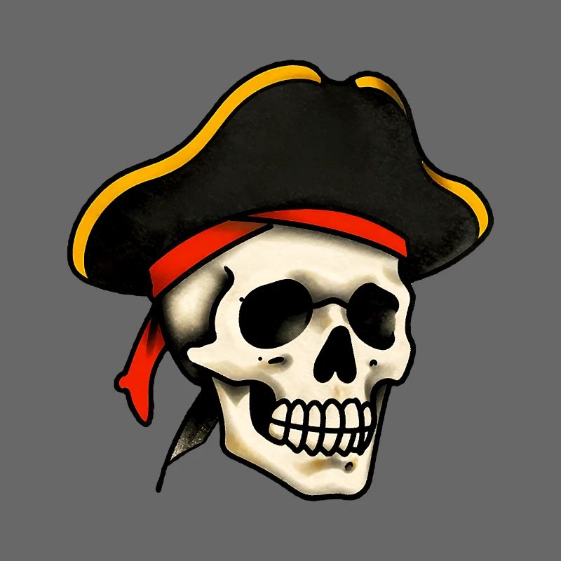 Crâne de pirate tatoué classique