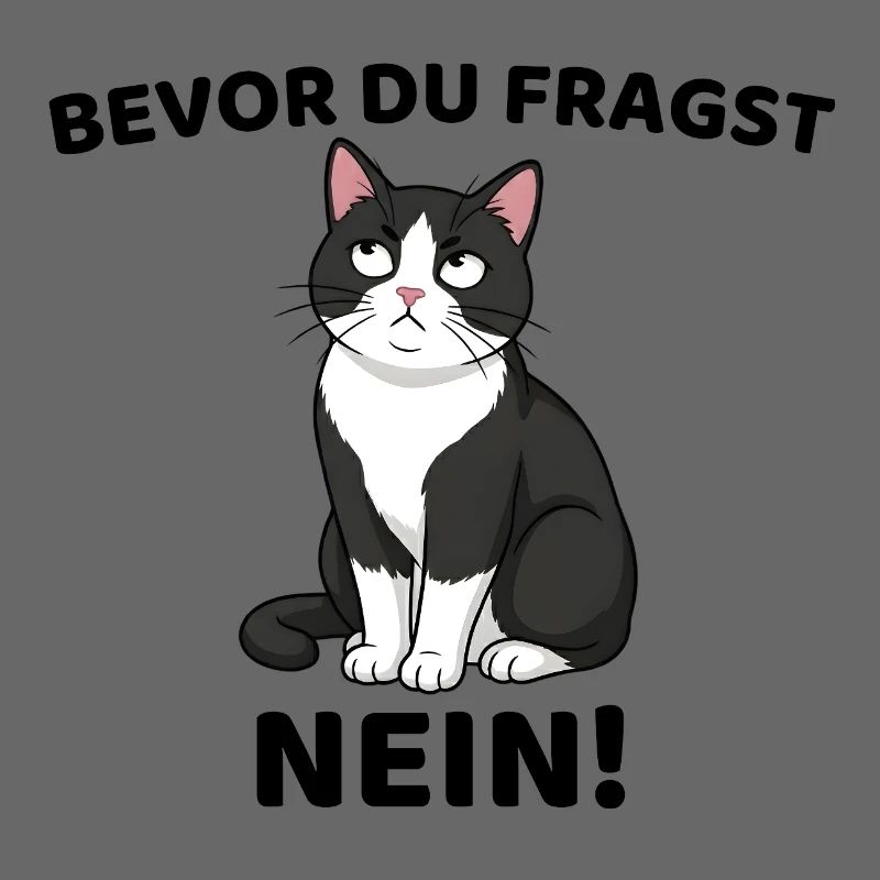Bevor du fragst NEIN Katze Spruch