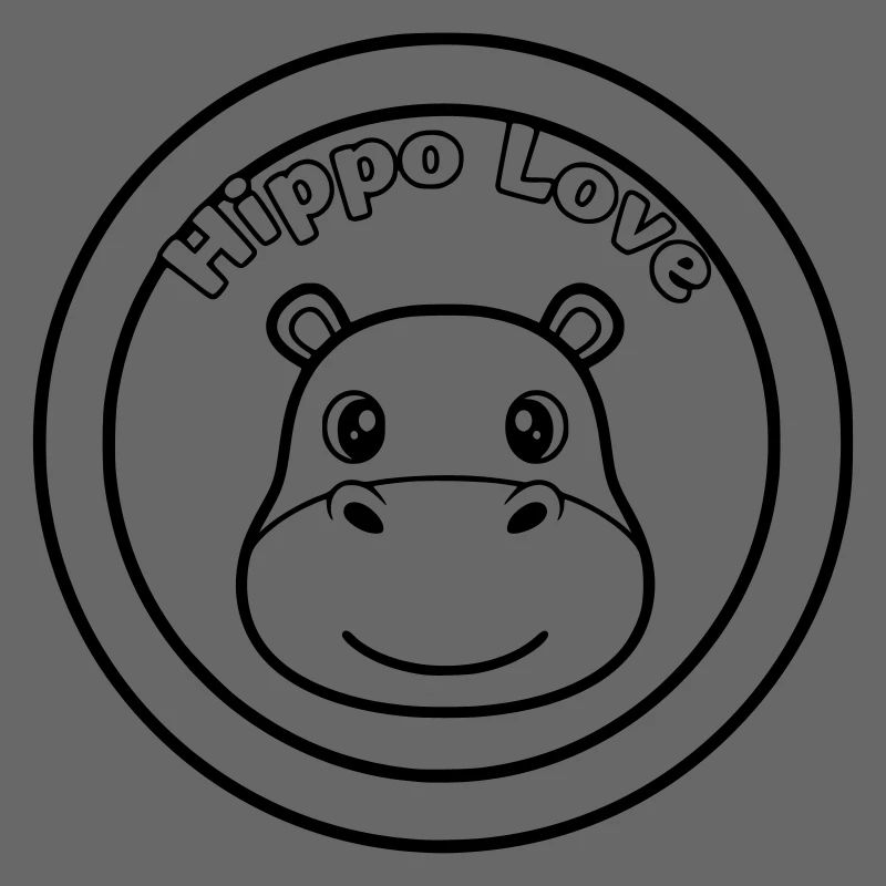Hippo Love Nilpferd Logo