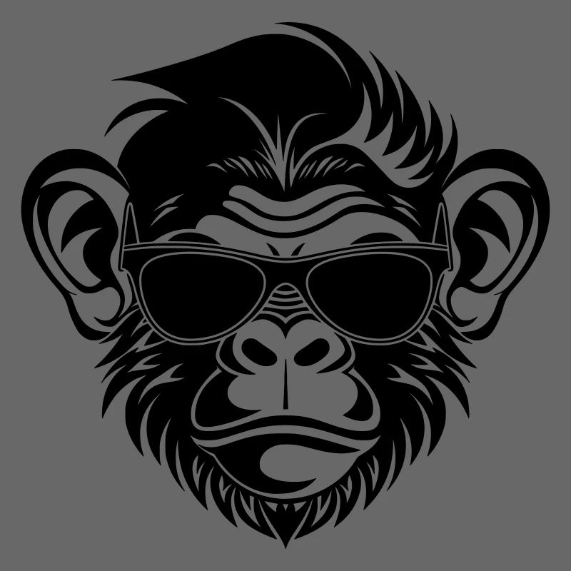 Tête de singe cool avec lunettes de soleil