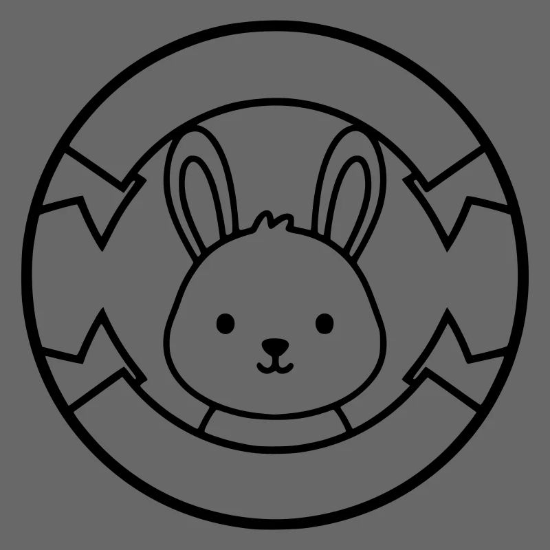 Badge du logo du petit lapin Mignon