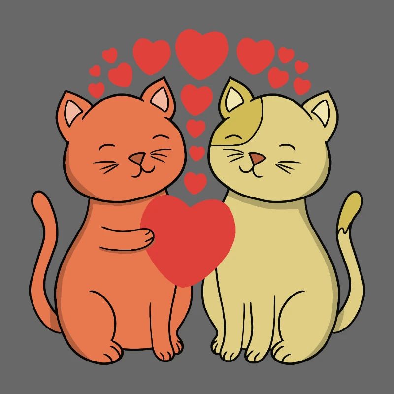 Deux chats sincères s’embrassent