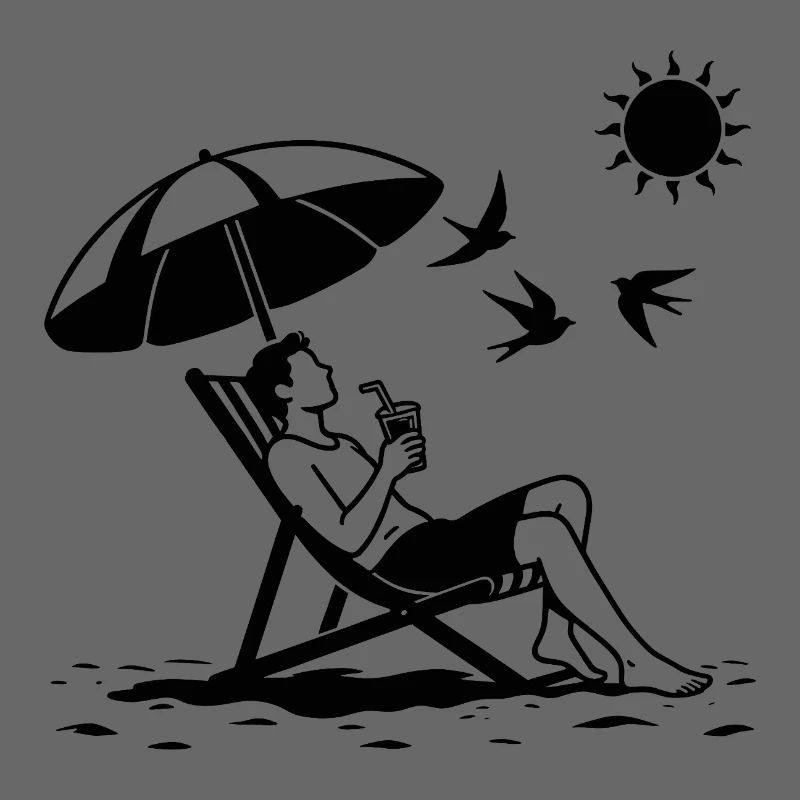Relaxing in a deck chair on the beach