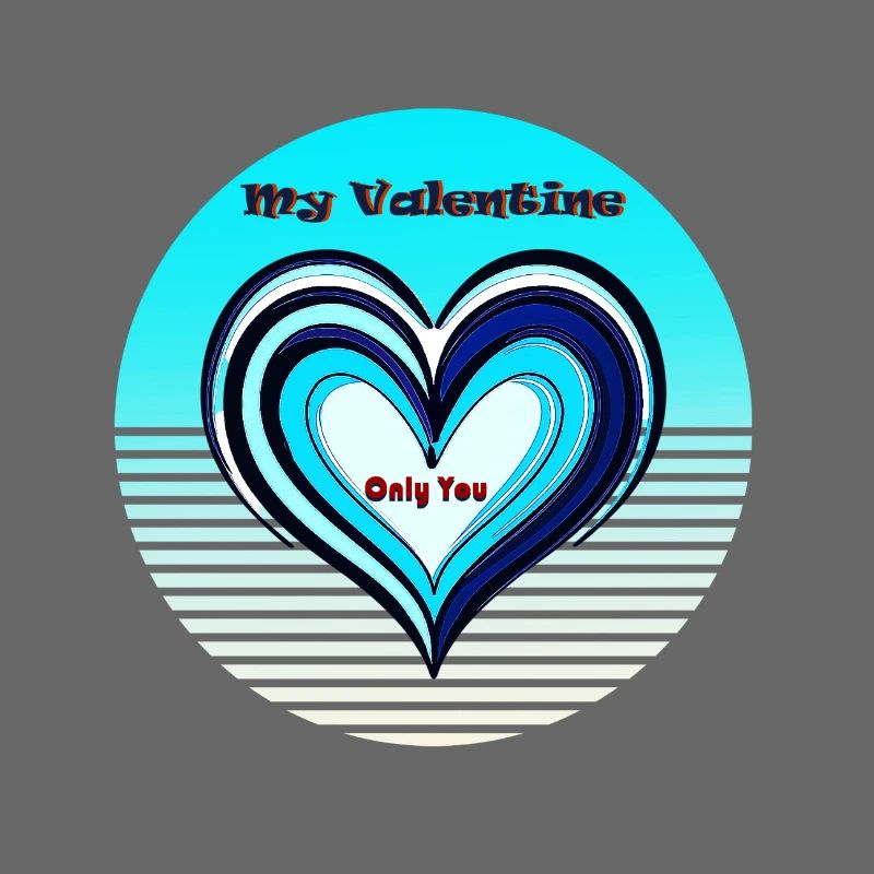 Valentine's Heart Blue Gradient