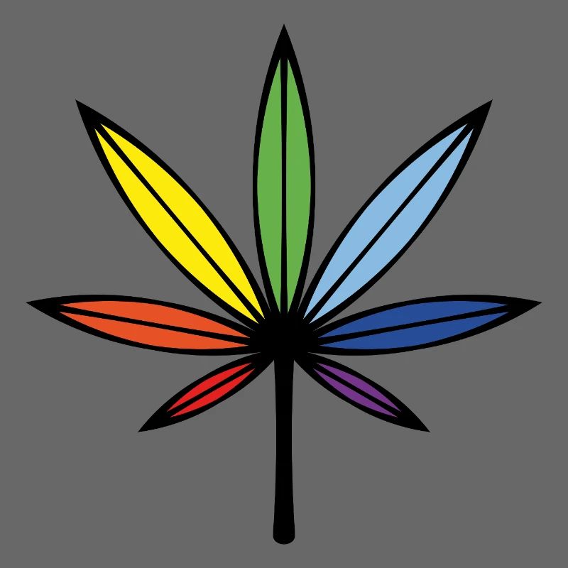 Cannabis / Marijuana / Hemp (Outline / Rainbow)