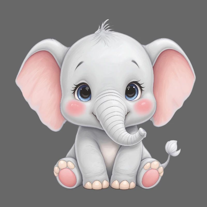 Dessin animé câlin bébé éléphant