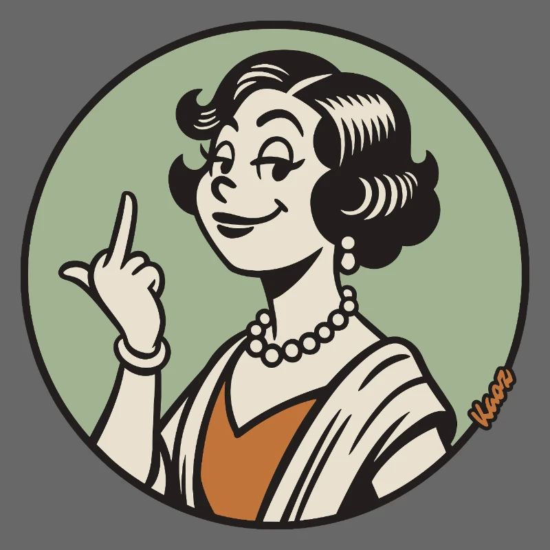 Retro Diva mit Mittelfinger
