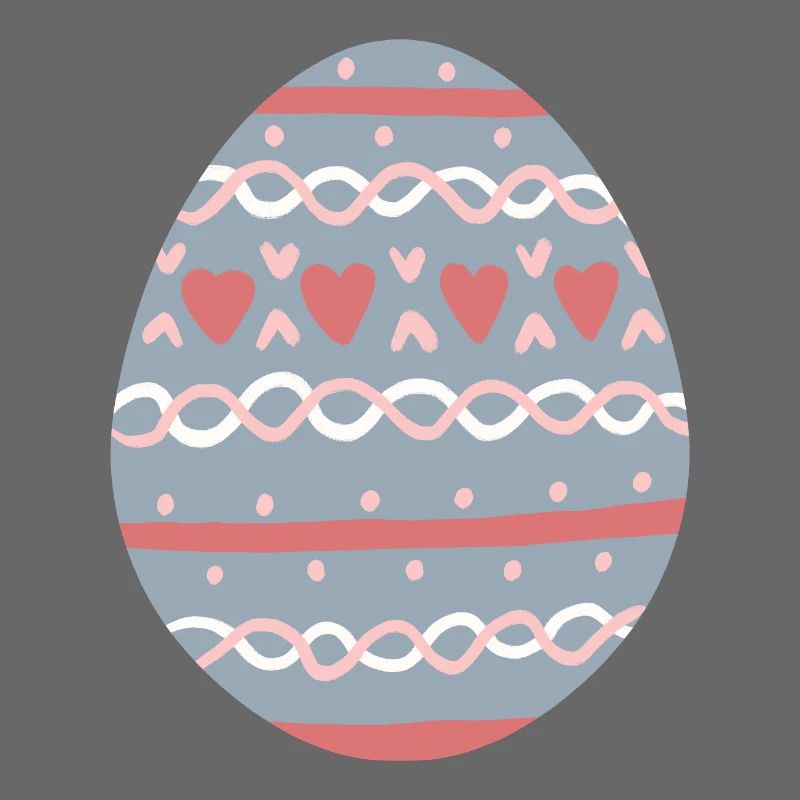 Pastel Hearts Egg Pattern