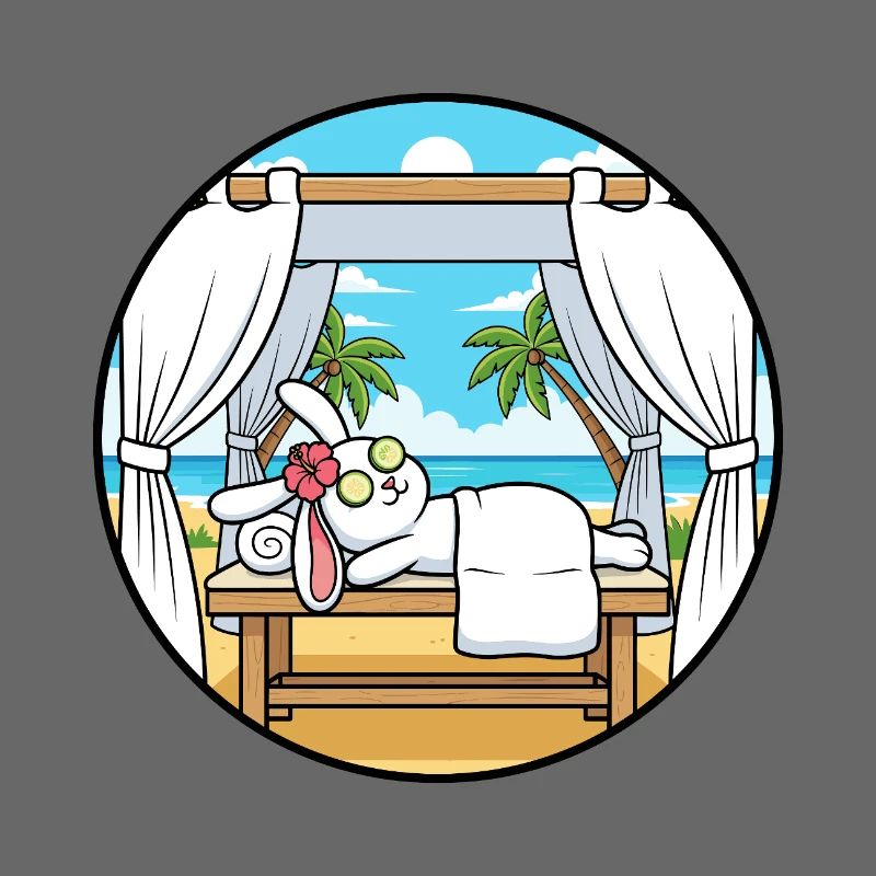 Art relaxant du lapin de plage Spa