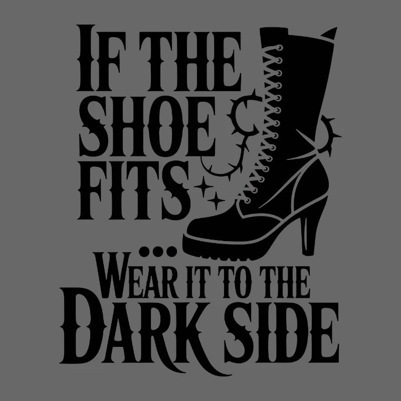 Schuhdesign Dark Side Spruch