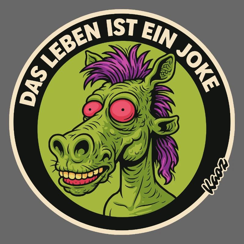 Leben Ist Ein Joke Pferd Retro