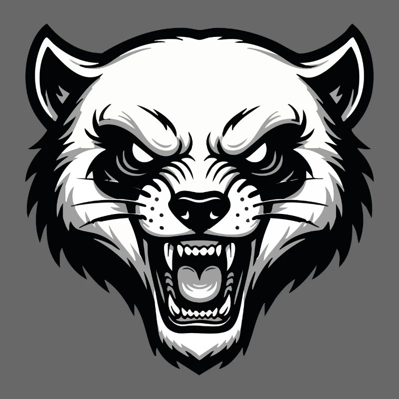 Fierce Wild Glutton Wolverine Mascot Logo