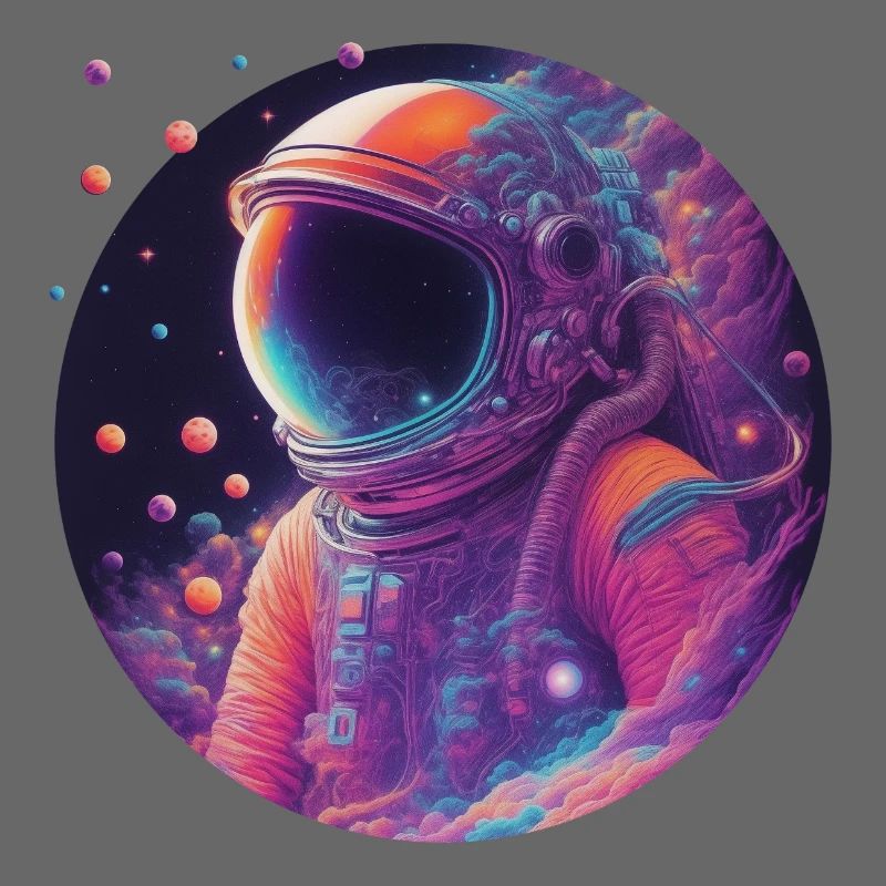 Astronaute néon dans l’espace couleur
