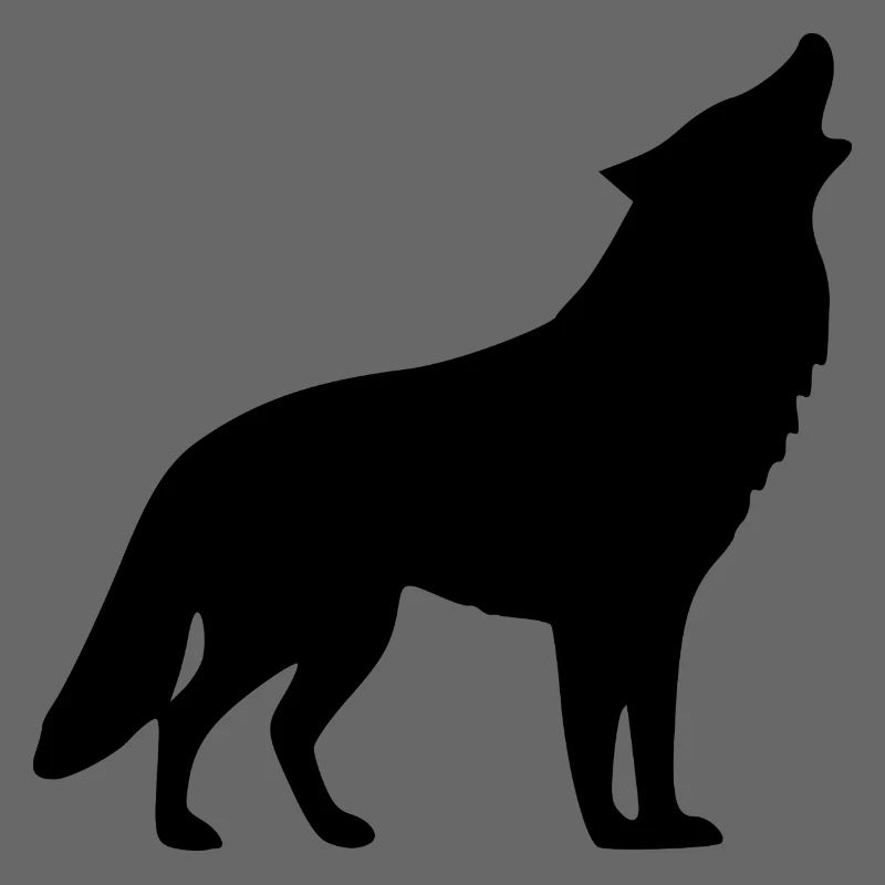 Heulender Wolf schwarz
