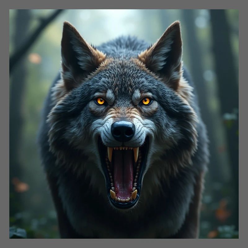 Aggressiver Wolf