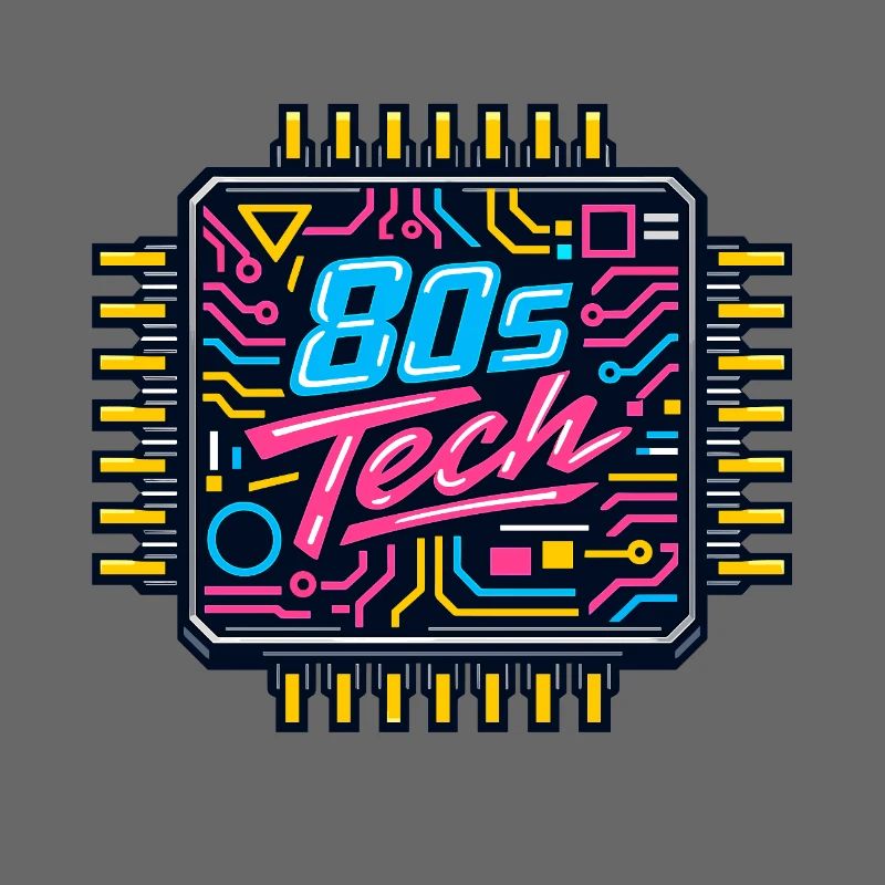 80er Tech Neon Chip